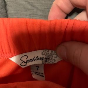 Orange/coral strapless dress